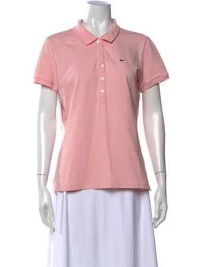 Pre-owned Lacoste Short Sleeve Polo In Pink