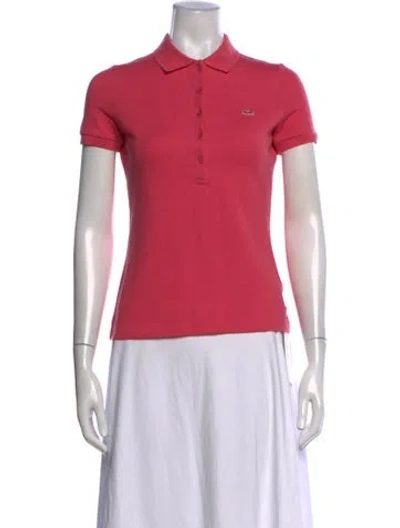 Pre-owned Lacoste Short Sleeve Polo In Pink
