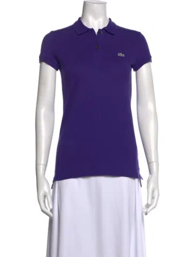 Pre-owned Lacoste Short Sleeve Polo In Purple