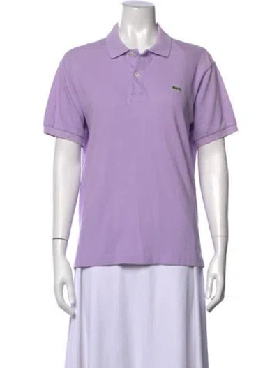 Pre-owned Lacoste Short Sleeve Polo In Purple