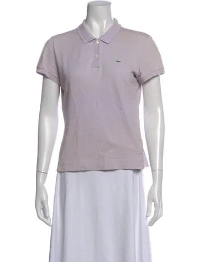 Pre-owned Lacoste Short Sleeve Polo In Purple