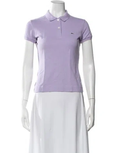 Pre-owned Lacoste Short Sleeve Polo In Purple