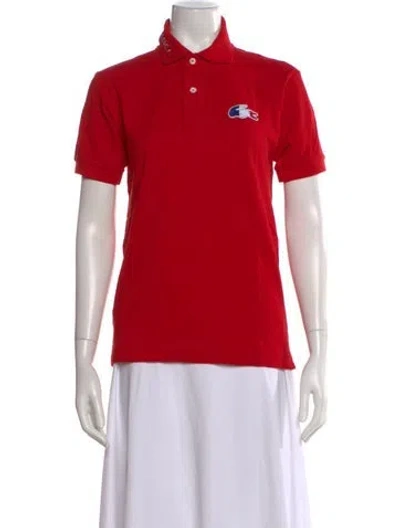 Pre-owned Lacoste Short Sleeve Polo In Red