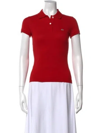 Pre-owned Lacoste Short Sleeve Polo In Red