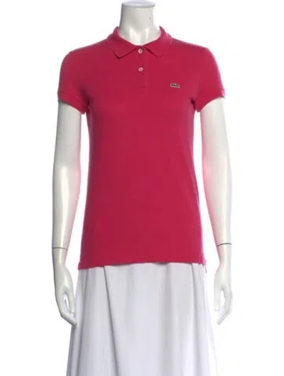 Pre-owned Lacoste Short Sleeve Polo In Red