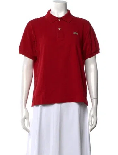 Pre-owned Lacoste Short Sleeve Polo In Red