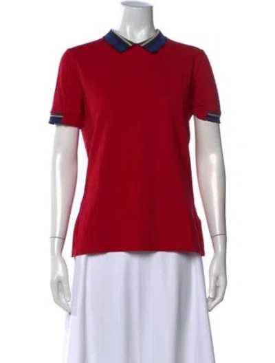 Pre-owned Lacoste Short Sleeve Polo In Red