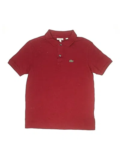 Pre-owned Lacoste Kids' Short Sleeve Polo Shirt In Burgundy