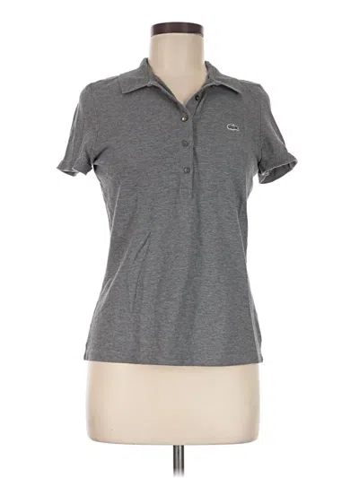 Pre-owned Lacoste Short Sleeve Polo Shirt In Gray