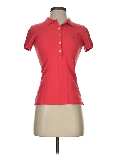 Pre-owned Lacoste Short Sleeve Polo Shirt In Red