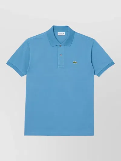 Lacoste Short Sleeve Polo Shirt Straight Fit Collar In Blue