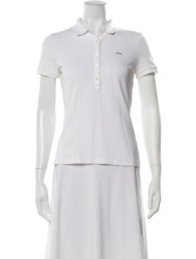 Pre-owned Lacoste Short Sleeve Polo In White