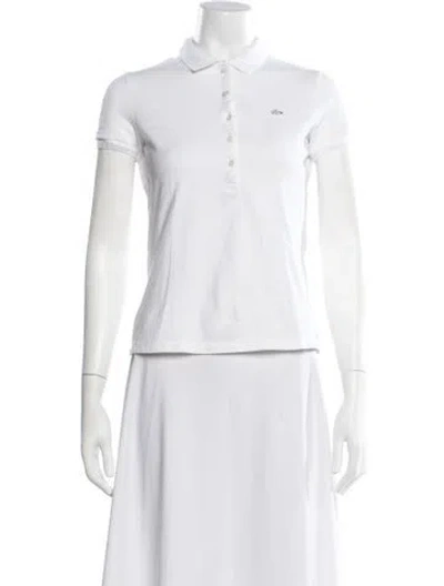 Pre-owned Lacoste Short Sleeve Polo In White