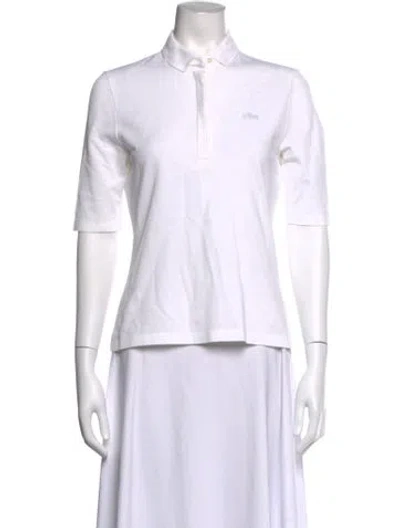 Pre-owned Lacoste Short Sleeve Polo In White