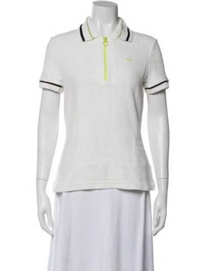 Pre-owned Lacoste Short Sleeve Polo In White