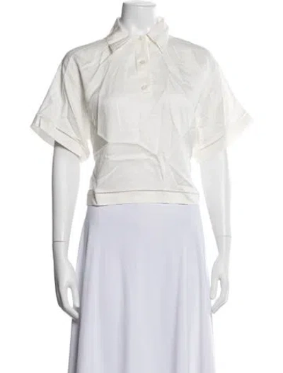 Pre-owned Lacoste Short Sleeve Polo In White