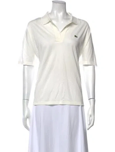 Pre-owned Lacoste Short Sleeve Polo In White