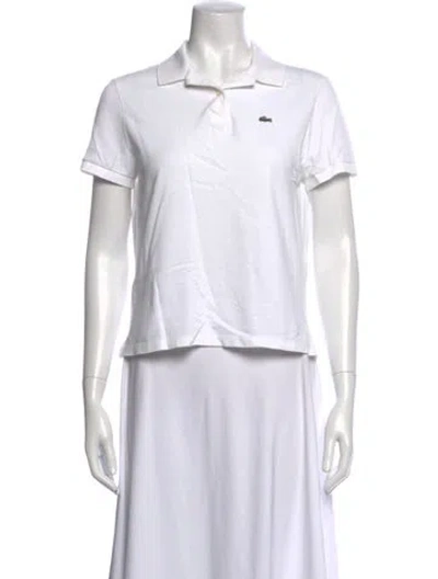 Pre-owned Lacoste Short Sleeve Polo In White