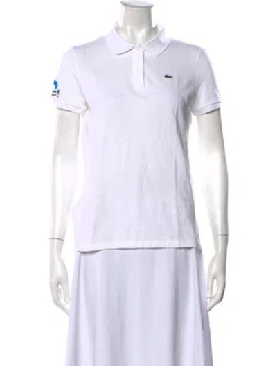 Pre-owned Lacoste Short Sleeve Polo In White