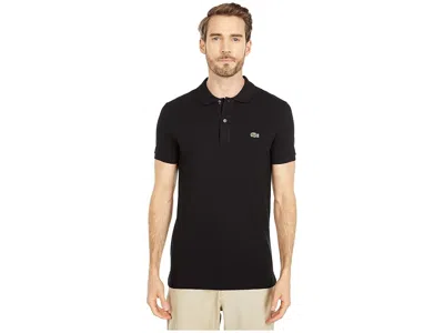 Lacoste Short Sleeve Slim Fit Pique Polo In Black