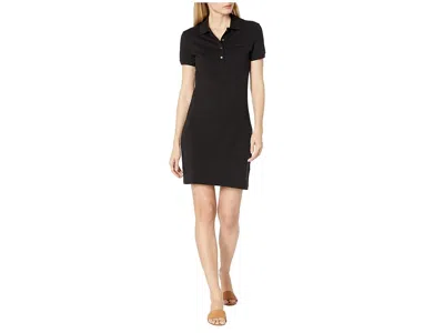 Lacoste Short Sleeve Slim Fit Stretch Pique Polo Dress In Black