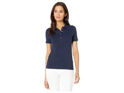Lacoste Short Sleeve Slim Fit Stretch Pique Polo Women's Clothing Navy Blue: 8 (eur 40)