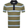 Lacoste Multicolor Striped Polo In Khaki