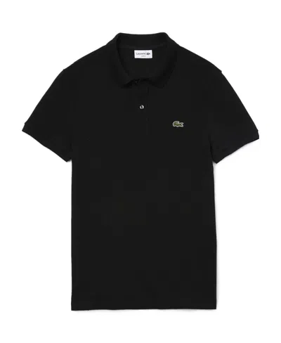 Lacoste Stretch Pique Short-sleeve Slim Fit Polo Shirt In Black