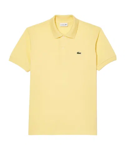 Lacoste Classic Fit Short Sleeve Pique Polo Shirt In Light Yellow