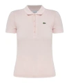 Lacoste Cotton Polo Shirt With Polo Collar In Pink
