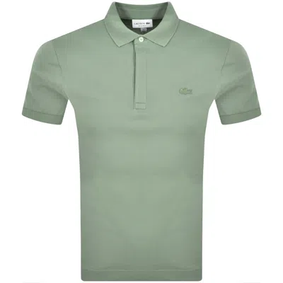 Lacoste Short Sleeved Polo T Shirt Green In Gray