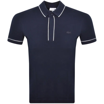Lacoste Short Sleeved Polo T Shirt Navy In Blue
