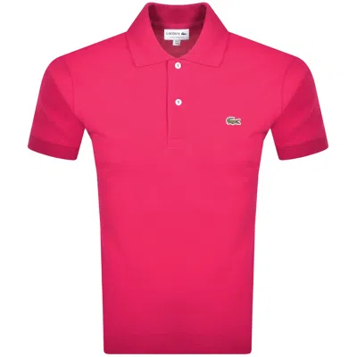 Lacoste Short Sleeved Polo T Shirt Pink