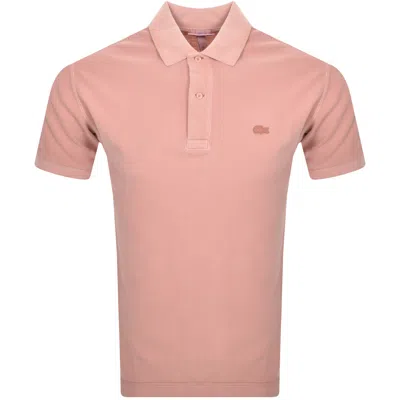 Lacoste Short Sleeved Polo T Shirt Pink