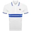 Lacoste Striped Organic-cotton Polo Shirt In White