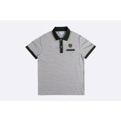 Lacoste Short Sleeved Ribbed Collar Shirt In Gray