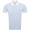 Lacoste Short Sleeved Stripe Polo T Shirt White In Blue