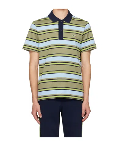 Lacoste Short-sleeved Striped Polo Shirt In Multicolor