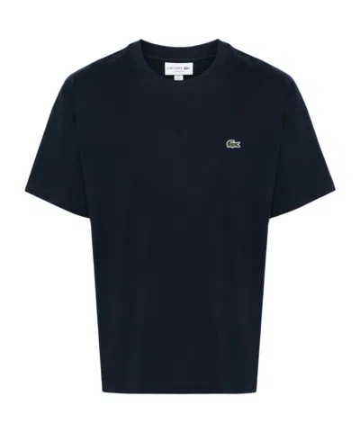 Lacoste Mens Classic Fit Cotton Jersey T-shirt In Blue