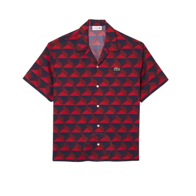 Lacoste Short Sleeves Robert George Print Shirt In Blue