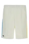 Lacoste White Polyester Bermuda Shorts