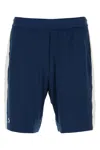Lacoste Striped Elastic Waistband Shorts With Side Stripes In Li4