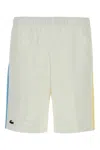 Lacoste White Polyester Bermuda Shorts In White