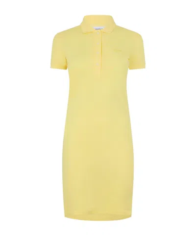 Lacoste Shortsleeve Polo Dress In Yellow