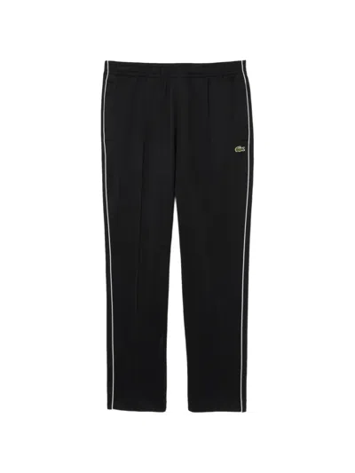 Lacoste Side-stripe Track Pants In Black
