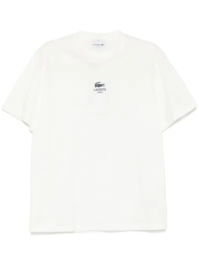 Lacoste Signature-print T-shirt In White