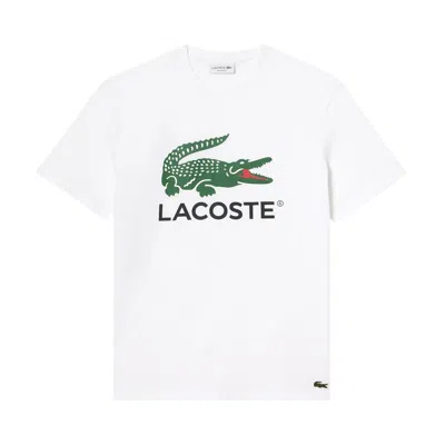 Pre-owned Lacoste Signature Print T-shirt 'white' | Men's Size L