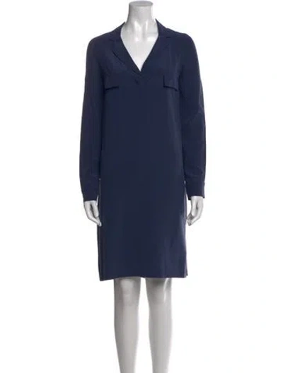 Pre-owned Lacoste Silk Knee-length Dress In Blue