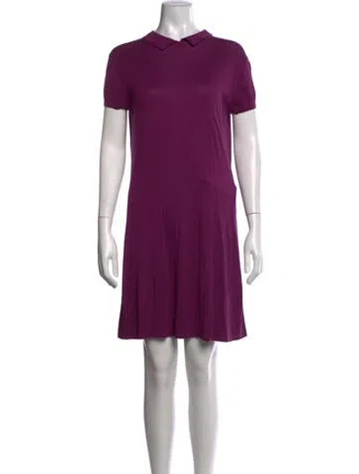 Pre-owned Lacoste Silk Mini Dress In Purple