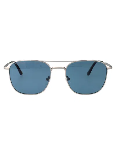 Lacoste Silver Azure Metal Sunglasses In Pattern